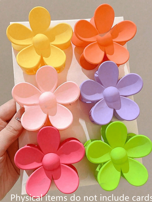 1 cái/6 cái kẹp tóc hoa nhiều màu sắc dễ thương, phù hợp với tóc dày, nhiều màu sắc để phối, thiết kế màu sắc tươi sáng, phụ kiện tóc, phụ kiện đi biển cho nữ, mùa thu/đông