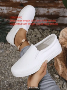 女款皮質懶人鞋，行走鞋，時尚休閒鞋 - 白色 - 查看 10
