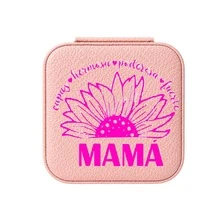 Joyero Personalizado Con Vinil Para Regalo Con Diseño De Mama Con Flor - Rosa coral - Ver 2