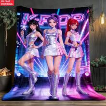 1 chiếc chăn in hình nhóm nhạc nữ K-Pop, mềm mại và thân thiện với da, nhẹ, thích hợp dùng cho giường ngủ, dã ngoại, ô tô, cắm trại. - Nhiều màu - Xem 6