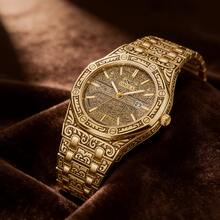 ONOLA Men's Luxury Date Quartz Watch - Gold - View 3