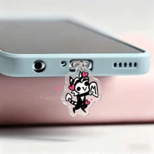 1个地狱乐USB-C蓝牙耳机防尘塞，二合一亚克力画眉丸佐雾山田麻右卫门动漫人物钥匙扣挂件，Type-C充电口保护盖，兼容JBL、三星、苹果、小米、 15/16、安卓手机，防尘防绒毛 - 查看 7