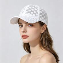 Mũ lưỡi trai nữ mùa hè chống nắng thời trang ren khoét lỗ họa tiết hoa - Nhiều màu - Xem 3