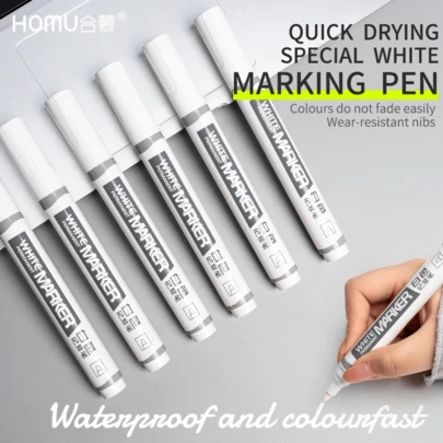 White Marking Pen, Large Capacity, Thick Tip, Non-Fading