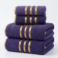 Bộ 4 món - 2 khăn tay và 2 khăn tắm, khăn và áo choàng tắm 300GSM, bộ sản phẩm cao cấp, bộ quà tặng khăn tắm và áo choàng tắm sang trọng, chất liệu polyester satin lông cừu san hô dày dặn, nhanh khô và thấm hút tốt, mềm mại và thân thiện với da, kích thước 42cmx80cm + 70cmx140cm - Nhiều màu - Xem 10