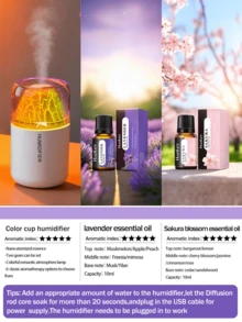 180ml Humidificador de coche de roca volcánica - Difusor de aromas USB con luz nocturna de 7 colores, encendido/apagado automático, niebla silenciosa, ambientador, decoración para coche y uso en el hogar/oficina, adecuado para mujeres, Día de San Valentín, Día de la Madre, cumpleaños, Día del Niño, Día del Padre, graduación, boda, inauguración de la casa - cilindro - Ver 12