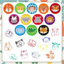24 PiecesAnimal Print Stamp, Mini Colorful Self Inking Jungle Animal Stamps Party Favors Assorted Stamp Set For Classroom Party Educational Learning Activities Supplies - Multiple Styles - View 6
