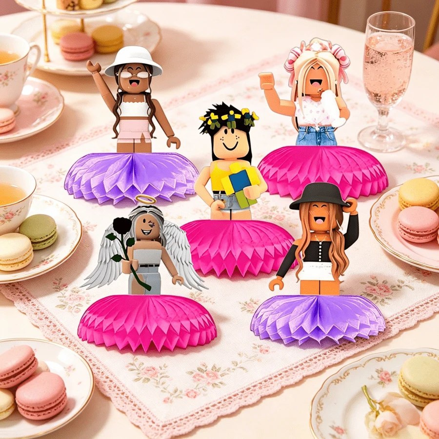 Roblox 5 món đồ trang trí bánh hình hoạt hình, hình tổ ong nhiều màu sắc, thích hợp cho các buổi họp mặt gia đình, tiệc sinh nhật, trò chơi, quà tặng, bánh cưới, tiệc tốt nghiệp, tiệc chiêu đãi, trang trí tiệc. - Roblo Honeycomb - Xem 1