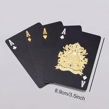 PHENOHERE 高级黑色防水扑克牌，采用耐用塑料材质，高清纹理，哑光黑色可水洗牌面，适合游戏之夜，是成人和游戏玩家的理想礼品套装，四季皆宜，手感扎实。 - 黑色 - 查看 2