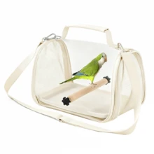 Transportín para loro, jaula portátil transpirable para palomas/lagartos/hámsteres, transportín de visión completa transparente para pájaros y animales pequeños - Multicolor - Ver 12