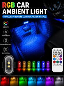YAIUZGOO USB Rechargeable High Brightness LED Mini Light Strip With Remote Control, Car Collision Prevention Light, Suitable For Cars, Drones, Airplanes, Motorcycles, Bicycles, 130mAh - B - View 11