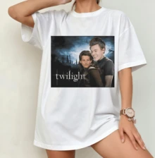 Louis Tomlinson Twilight Fan Art T-Shirt | Gender-Neutral Oversized Fan Shirt White - White - View 7