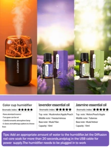180ml Humidificador de coche de roca volcánica - Difusor de aromas USB con luz nocturna de 7 colores, encendido/apagado automático, niebla silenciosa, ambientador, decoración para coche y uso en el hogar/oficina, adecuado para mujeres, Día de San Valentín, Día de la Madre, cumpleaños, Día del Niño, Día del Padre, graduación, boda, inauguración de la casa - cilindro - Ver 18