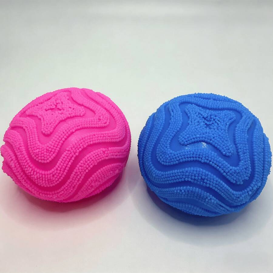 星形纹理压力球，凹凸按摩握力球，成人减压玩具，压力球，凹凸压力球，纹理握力球，按摩压力球，星形压力球，成人减压玩具，减压指尖玩具，挤压球，办公减压玩具，握力球 - 彩色 - 查看 1