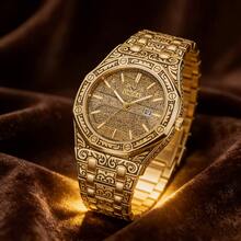ONOLA Men's Luxury Date Quartz Watch - Gold - View 2