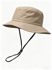 1 pieza Sombrero de cubo con cordón de unicolor unisex, sombrero de sol ligero y de moda para viajes al aire libre, senderismo y uso casual, adecuado para todas las edades, con protección UV para el verano - Multicolor - Ver 12