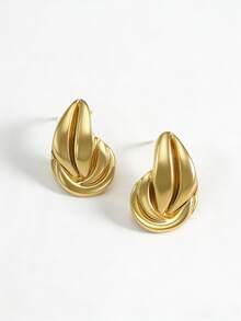 Khuyên tai vòng dày mạ vàng 14K, nhẹ và không gây dị ứng, là món quà trang sức lý tưởng cho phụ nữ. - F4-05 - Xem 4