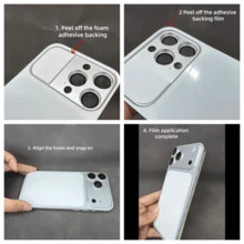 2026 New Phone Back Film, Compatible With 13 Pro/14 Pro/15 Pro/16 Pro/13 Pro Max/14 Pro Max/15 Pro/6 Pro Max, Color Changing Skin, One Sticker Can Transform Your Phone Into The Latest 17 Pro/17 Pro Max, Metal Frame With Frosted Glass Structure, Flashlight Position Without Hole, Restoring Phone Aesthetics - Multicolor - View 9