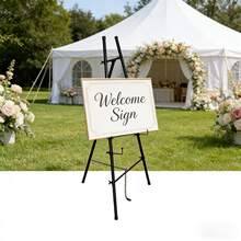 1pc Adjustable Iron Round Tube Easel, 42cm Or 110cm Height, Durable Multi-Purpose Display Stand For Art, Wedding, Events, Home Decor, Photo Exhibition - 1PC - View 1