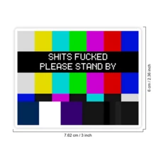 1PC Retro TV Test Screen Vinyl Sticker, Waterproof Color Bar Decal With Pixel Please Stand By Style For Laptop, Water Bottle, Notebook, Journal, Phone Case, Luggage Decor - S2082 - View 2