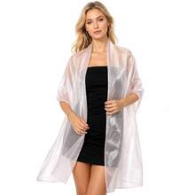 1pc Women's Elastic Satin Shawl, Suitable For Wedding, Party, And Holiday Dress,Beach - Multicolor - View 11