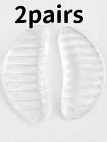 QKC 1 Pasang Bantalan Tumit Silikon, Sol Anti Selip, Sisipan Penopang Lengkungan Kaki yang Nyaman untuk Olahraga - Clear - View 7
