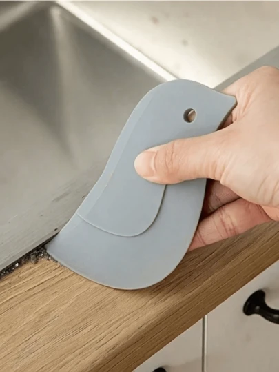 1 pieza/3 piezas Rascador de silicona con borde suave con diseño de pingüino divertido y colorido, de fácil limpieza para eliminar grasa y residuos de hornear. Adecuado para varias superficies. Diseño alegre y lindo.