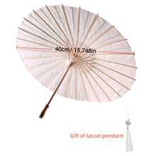 1 chiếc ô giấy dầu vẽ tay màu trắng, ô trống tự làm - trắng - Xem 11