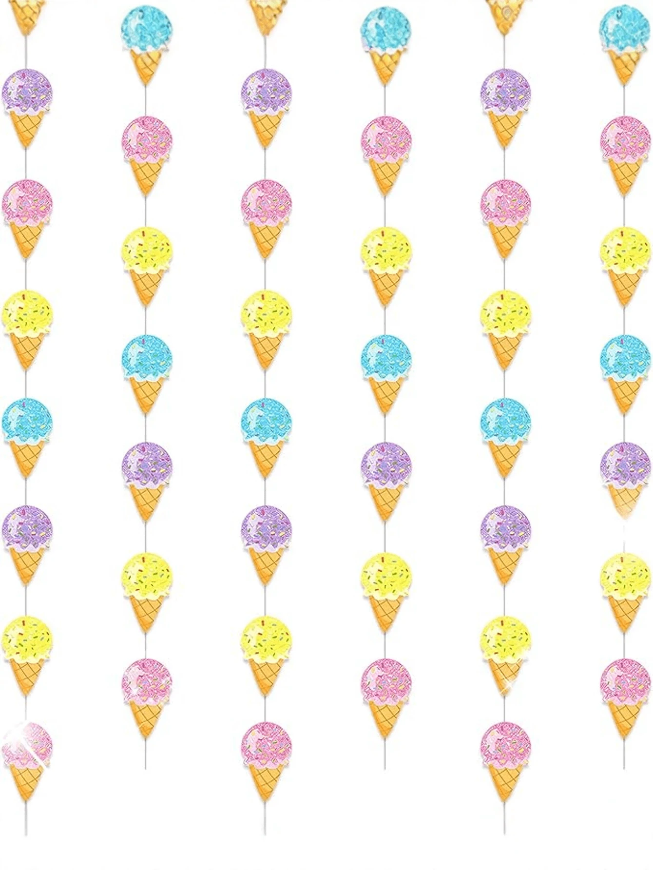6件套冰淇淋主题生日派对装饰,粉彩横幅,适用于糖果乐园冰淇淋主题生日派对、婴儿派对、婚礼派对等场合。 - 多色 - 查看 1