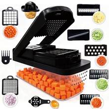 13-In-1 Professional Original Vegetable Slicer - Vegetable Slicer And Meat Grinder, Food Slicer With Container, Fruit Slicer, Kitchen Utensils And Accessories, Essential Home Manual Kitchen Tool Set, Suitable For Potato, Carrot, Cucumber And Other Ingredients, Efficient Slicer, Compact Design, Ideal Choice For Busy Mothers, Kitchen Supplies, Kitchen Accessories, Cheese Grater, Kitchen Vegetable Slicer, Kitchen Multi-Function Cutter, Vegetable Slicer, Vegetable Shredder, Kitchen Gadgets - Multicolor - View 13