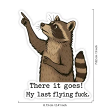 1 Miếng dán vinyl chống nước in hình chú gấu trúc đang chỉ tay, với dòng chữ "There It Goes My Last Flying F" (Chữ F cuối cùng của tôi bay đi), thích hợp để trang trí laptop, bình nước, sổ tay, nhật ký, ốp điện thoại, cốc. - S2119 - Xem 2