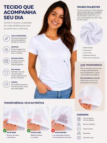 Babylook Feminina Estampa "Your Plan" Coração Vermelho Minimalista Casual - Branco - Visão 6