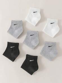 5/6/8/10/12/20 Pairs Women's Casual Short Socks, Multi-Color Black White Gray, Comfortable Breathable Fabric Crew Socks For Everyday Wear, Couple, Y2K, Outdoor, Party, Goth, Back To School, Tights Christmas Gift - Multicolor - View 3