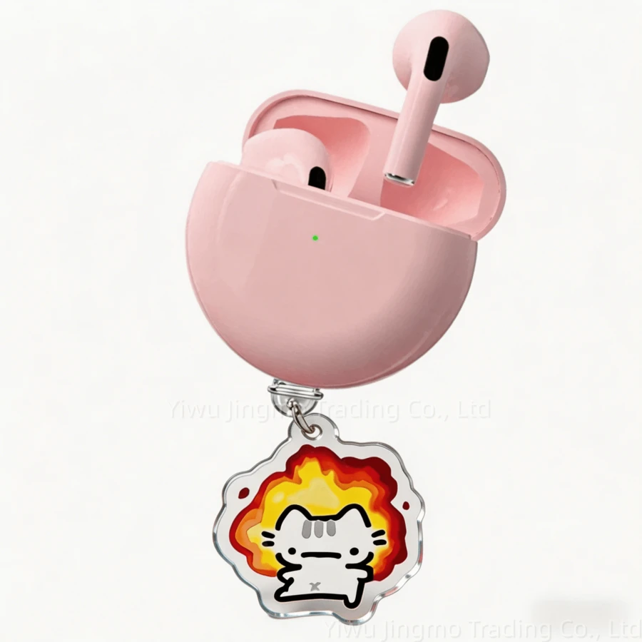 1 pieza Lindo enchufe antipolvo de tipo C con forma de gato para auriculares Bluetooth, 2 en 1 llavero/colgante de acrílico con diseños de fresa, arándano, gato, abeja y lunares, compatible con puertos de carga tipo C de JBLs T280TWS X3, Samsungs Buds4, Apples, Xiaomis Buds 6, iPhones 15 16 y teléfonos Android, protector antipolvo y pelusas - Ver 1