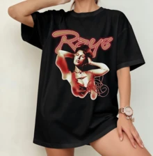 Raye Retro Neon Concert Shirt | 2026 European Tour Oversize Fan Shirt Black - Black - View 9