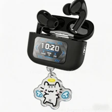 1 pieza Lindo enchufe antipolvo de tipo C con forma de gato para auriculares Bluetooth, 2 en 1 llavero/colgante de acrílico con diseños de fresa, arándano, gato, abeja y lunares, compatible con puertos de carga tipo C de JBLs T280TWS X3, Samsungs Buds4, Apples, Xiaomis Buds 6, iPhones 15 16 y teléfonos Android, protector antipolvo y pelusas - Ver 7