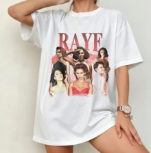 Raye Multifigure Tour Collage T-Shirt | 2026 European Tour Oversize Fan Shirt White - White - View 11