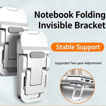 2pcs Foldable Laptop Keyboard Stand, Dual-Level Nano Adhesive Cooling Riser Holder