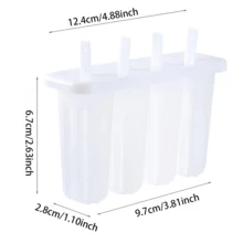 1/2pcs Reusable 4-Slot Ice Pop Mold - DIY Ice Cream For Summer, Polypropylene Material, Easy To Clean - Multicolor - View 5
