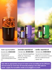 180ml Humidificador de coche de roca volcánica - Difusor de aromas USB con luz nocturna de 7 colores, encendido/apagado automático, niebla silenciosa, ambientador, decoración para coche y uso en el hogar/oficina, adecuado para mujeres, Día de San Valentín, Día de la Madre, cumpleaños, Día del Niño, Día del Padre, graduación, boda, inauguración de la casa - cilindro - Ver 10