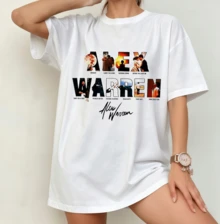 AlexWarre Song Title Letter Design T-Shirt | 2026 European Tour Oversize Fan Shirt Black White - White - View 6