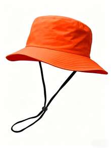 1 pieza Sombrero de cubo con cordón de unicolor unisex, sombrero de sol ligero y de moda para viajes al aire libre, senderismo y uso casual, adecuado para todas las edades, con protección UV para el verano - Multicolor - Ver 17
