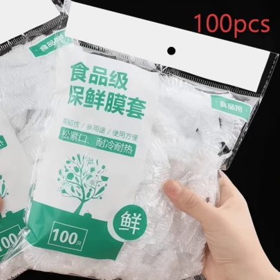 100-300pcs Elastic Food Covers - Expandable Clear Plastic Dish Protectors With Vibrant Striped Design, Reusable Bowl Lids, Suitable For Home Use, Food Storage Solution, Perfect For Christmas, Halloween, Easter, Thanksgiving, Food Protection, Striped Pattern, Durable Material, Mother's Day Gift