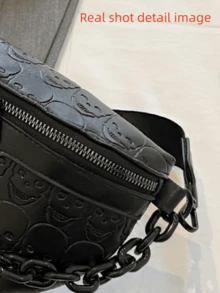 New All-In-One Fashion Chest Bag Retro Personalized Crossbody Bag Korean Version, Y2k Bag, 2000s Fashion Style, Gothic Punk Bag For Women, Vintage Bag For Women , Punk - Black - View 8