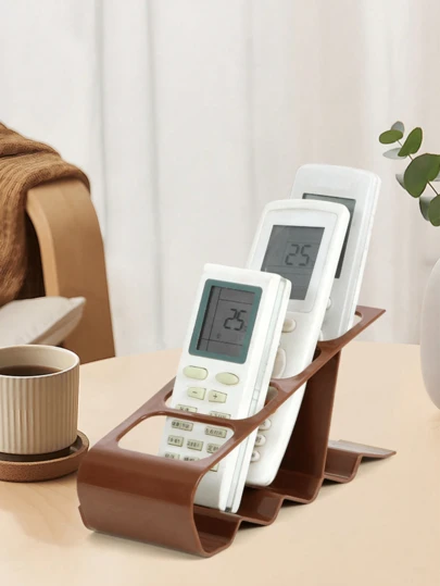 1pc Air Conditioner Remote Control Holder, Wall-Mounted TV Remote Control Storage Rack, Multi-Functional Rubber Remote Control Storage Box, Home Bedroom Kitchen Decor, School Office Travel Essential, Summer Beach Accessory, Graduation Mother's Day Gift, Durable Rubber Desktop And Wall Storage Shelf