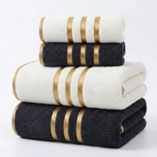 Bộ 4 món - 2 khăn tay và 2 khăn tắm, khăn và áo choàng tắm 300GSM, bộ sản phẩm cao cấp, bộ quà tặng khăn tắm và áo choàng tắm sang trọng, chất liệu polyester satin lông cừu san hô dày dặn, nhanh khô và thấm hút tốt, mềm mại và thân thiện với da, kích thước 42cmx80cm + 70cmx140cm - Nhiều màu - Xem 15