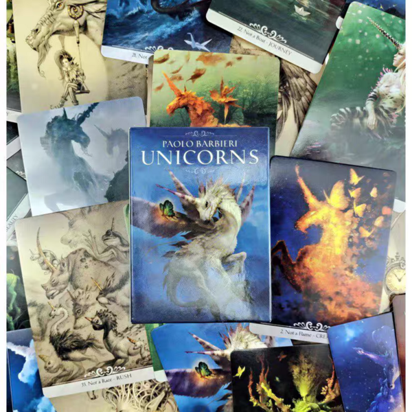 Unicorns Oracle Cards Deck By Paolo Barbieri,Tarot Cards For Divination, Fantasy Unicorn Themed Pocket Cards For Spiritual Reading & Manifestation