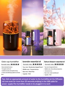 180ml Humidificador de coche de roca volcánica - Difusor de aromas USB con luz nocturna de 7 colores, encendido/apagado automático, niebla silenciosa, ambientador, decoración para coche y uso en el hogar/oficina, adecuado para mujeres, Día de San Valentín, Día de la Madre, cumpleaños, Día del Niño, Día del Padre, graduación, boda, inauguración de la casa - cilindro - Ver 16