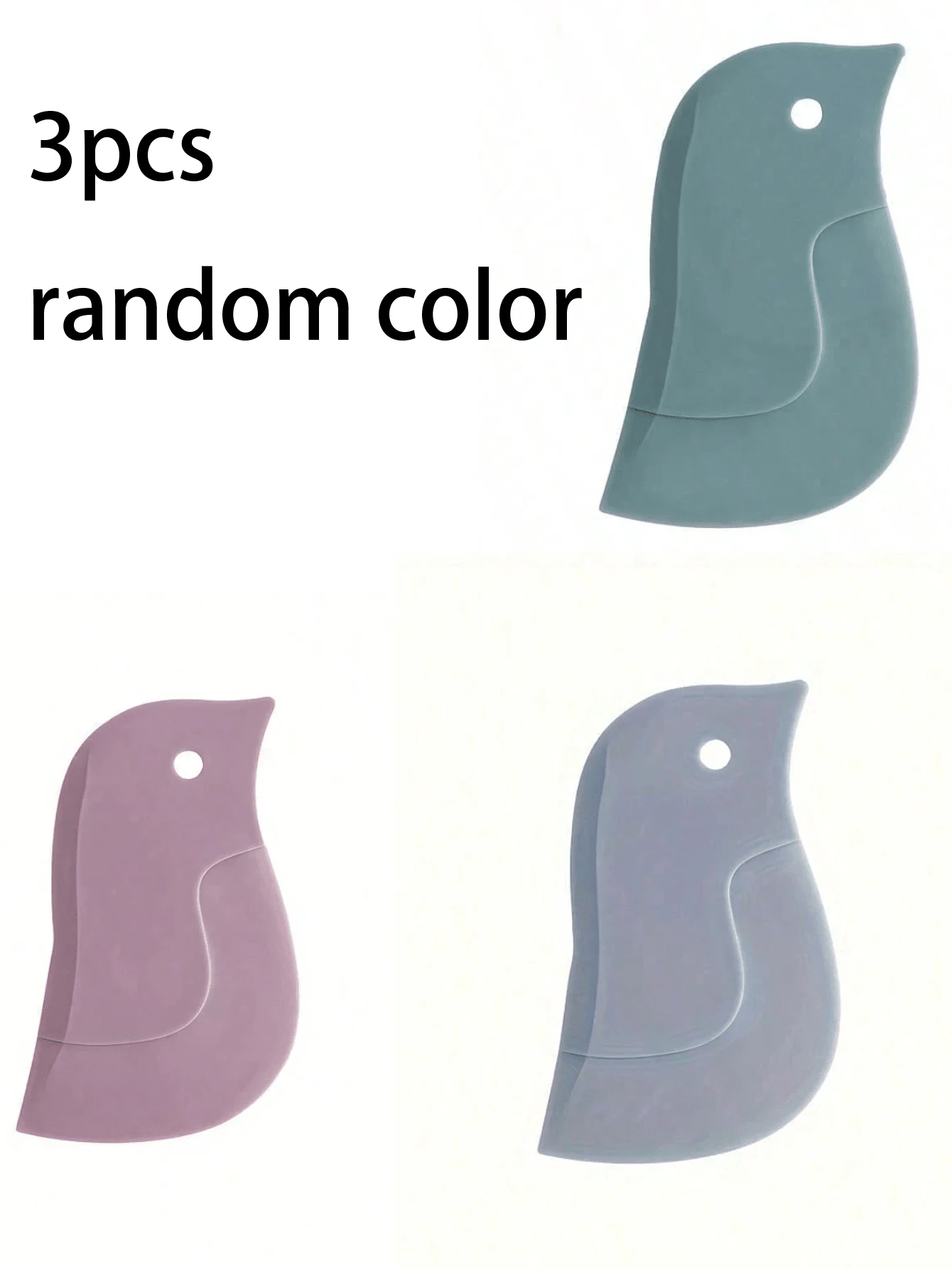 1 pieza/3pcs Juego de raspadores de cocina de silicona con borde suave en forma de pingüino lindo de color aleatorio, elimina fácilmente la grasa persistente y los residuos de horneado, adecuado para varias superficies, diseño vívido y lindo - Gris - Ver 1