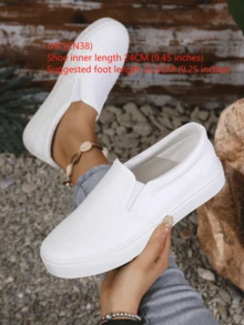 女款皮質懶人鞋，行走鞋，時尚休閒鞋 - 白色 - 查看 13